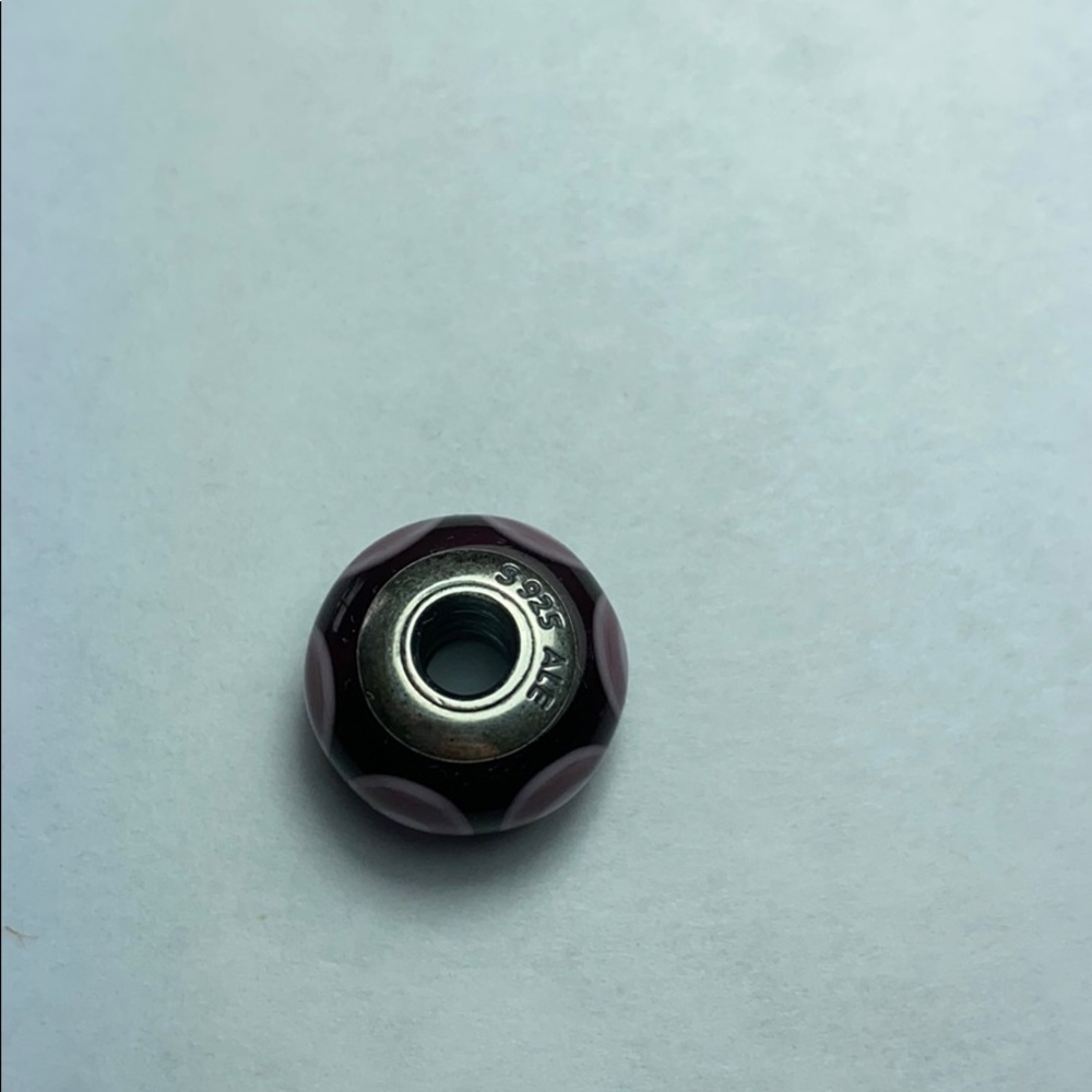 Authentic Pandora Purple Glass Ripple Charm